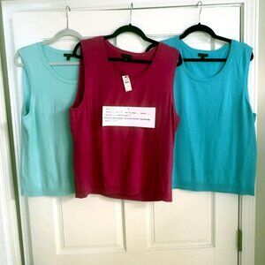 Talbots Tee Sweater Sleeveless Tee XL Knit Tank Top Lot of 3